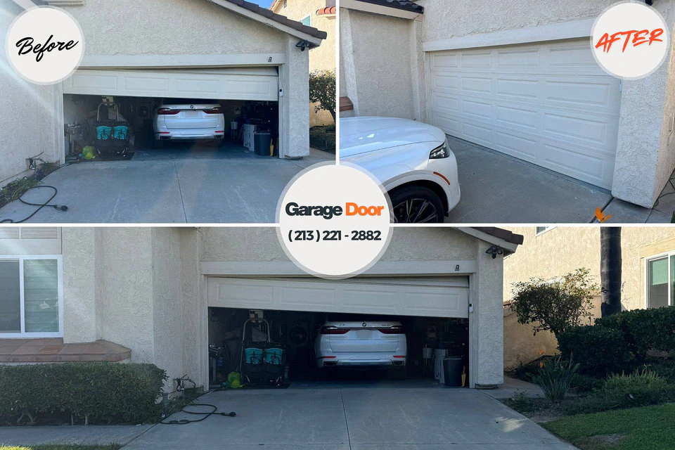 Before and after: garage door repair Cedartown, GA